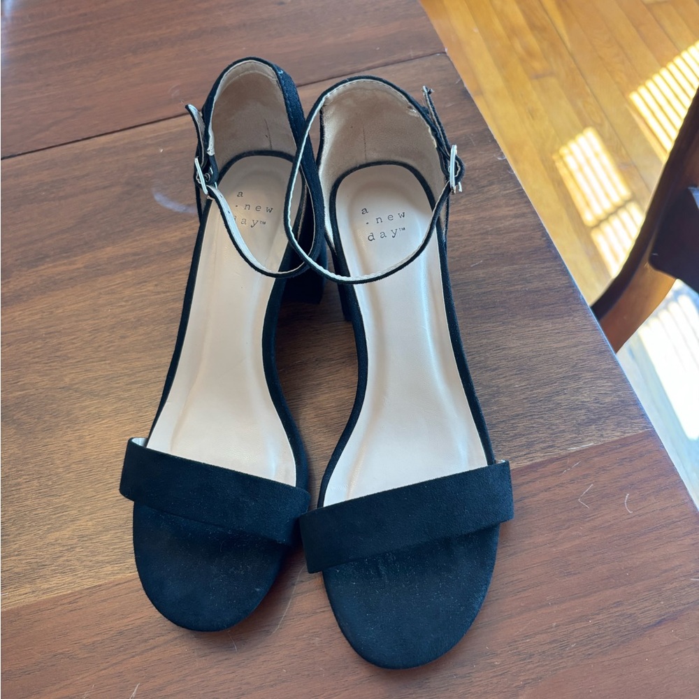 A New Day Black Heeled Sandals